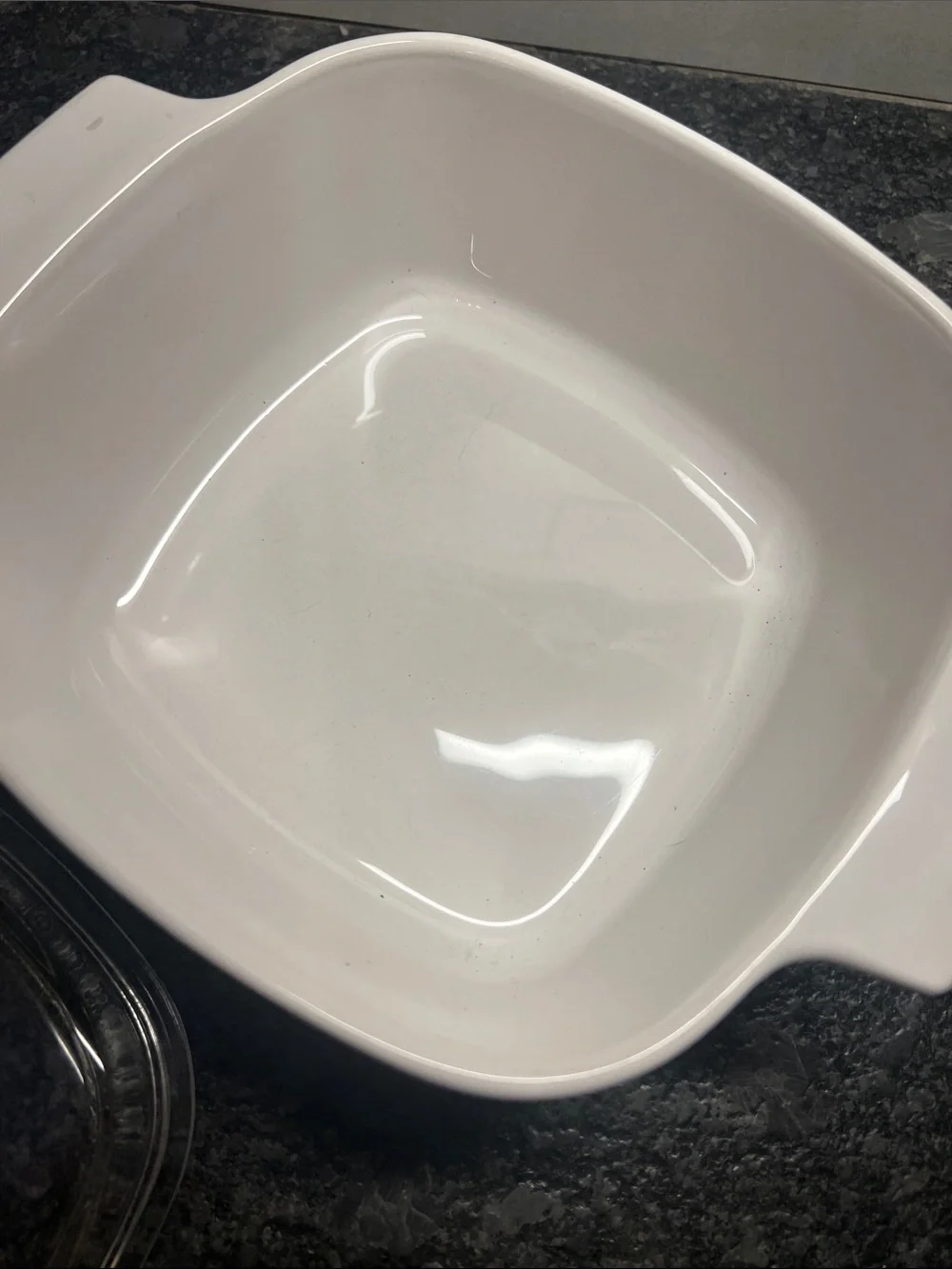 Corningware White Floral LYRICS BLACK TULIP Glass-Top Casserole Dish 1.5 ltr